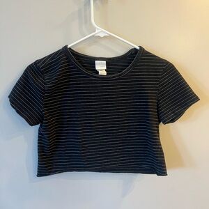 Striped Black Crop Top